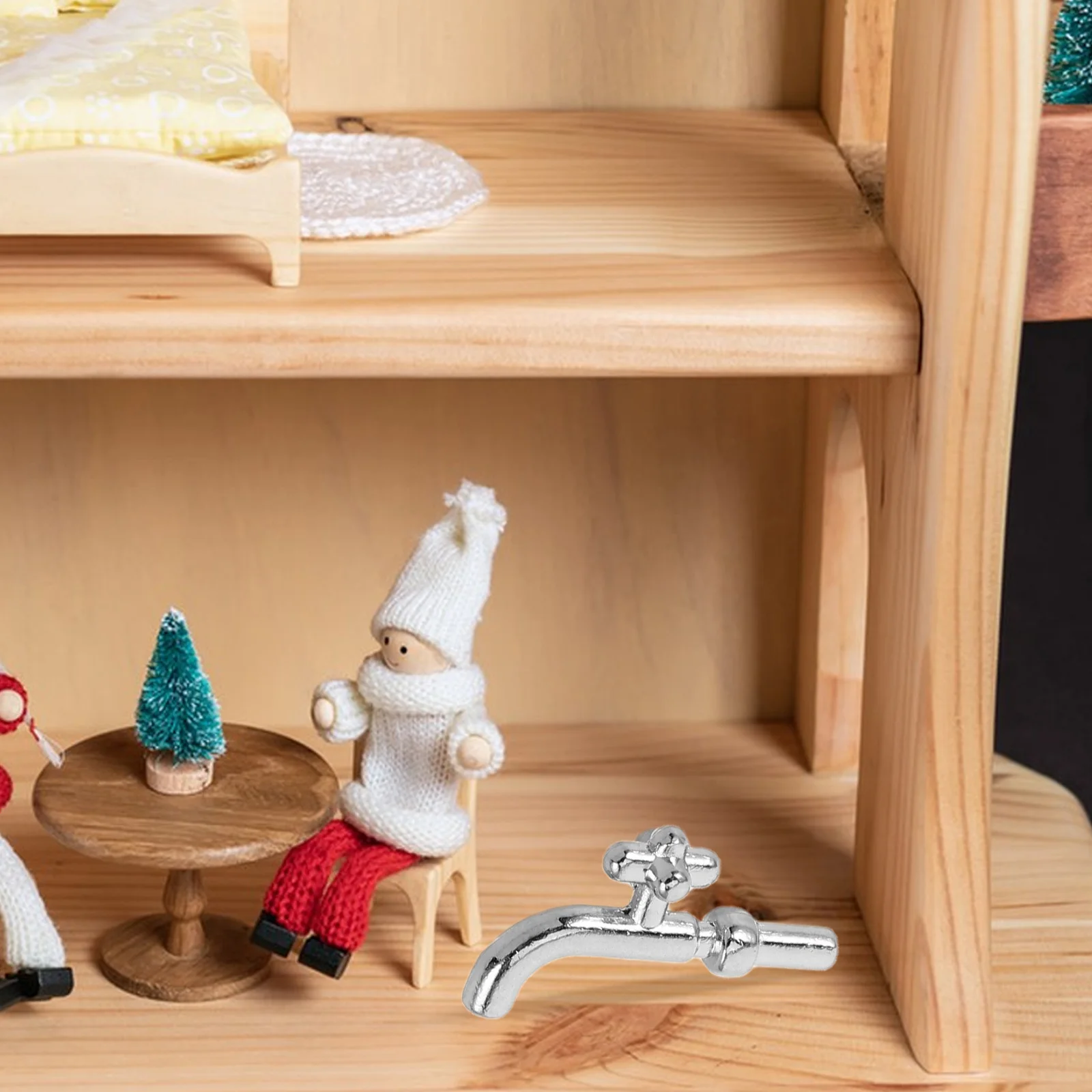 10 Uds. De decoración de grifo en miniatura, grifo falso realista de un solo mango para bricolaje, accesorios de cocina y baño, microadorno de paisaje - imagen 5