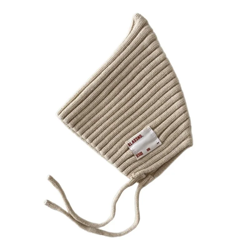 Gorro triangular para bebé, gorro tejido térmico a prueba de viento con protección para los oídos para bebé, gorro suave de invierno para fotografía de recién nacido - imagen 5