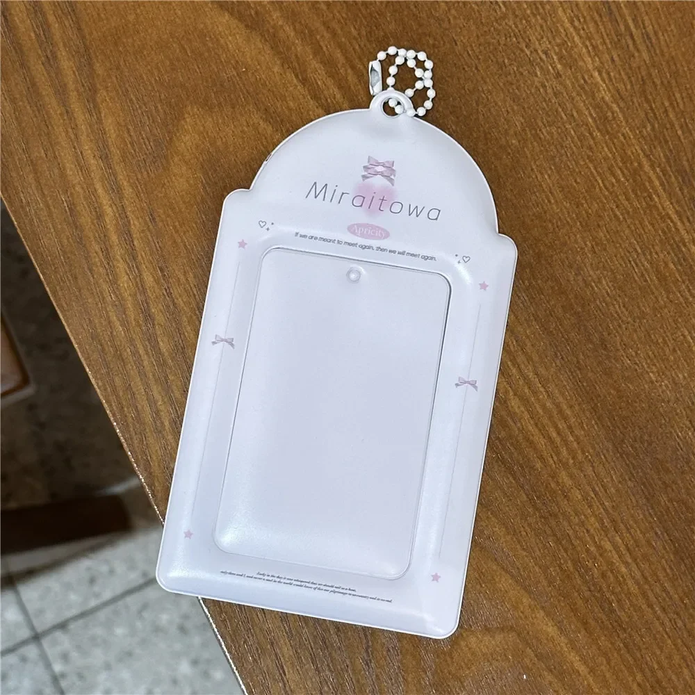 Funda para sesión fotográfica con lazo de encaje, Color blanco y rosa, portatarjetas con imagen de amigo de la familia, bonito Kpop Idol, 1 unidad - imagen 4