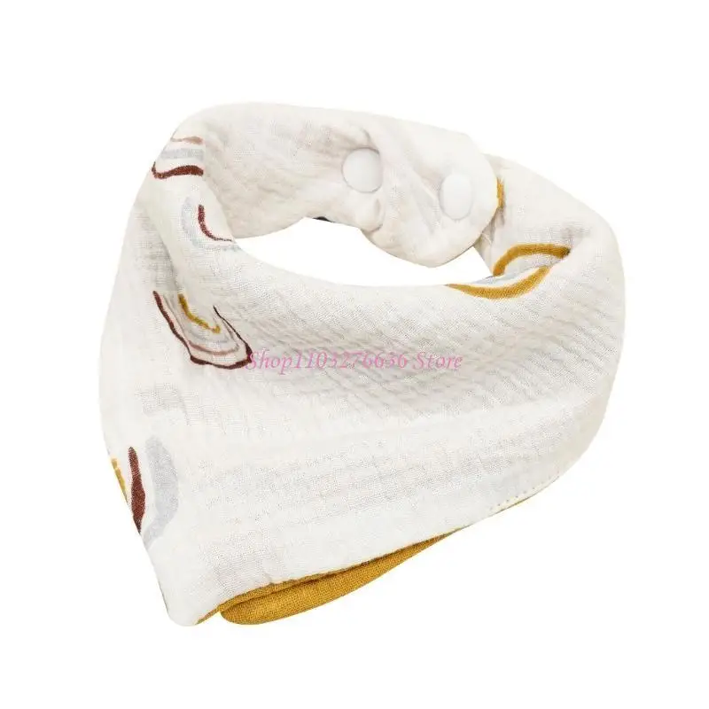 R6FD Baby Bab para niña Boy Baby Babing Bib Bib Bib con botón ajustable Bandana alimentación infantil - imagen 5