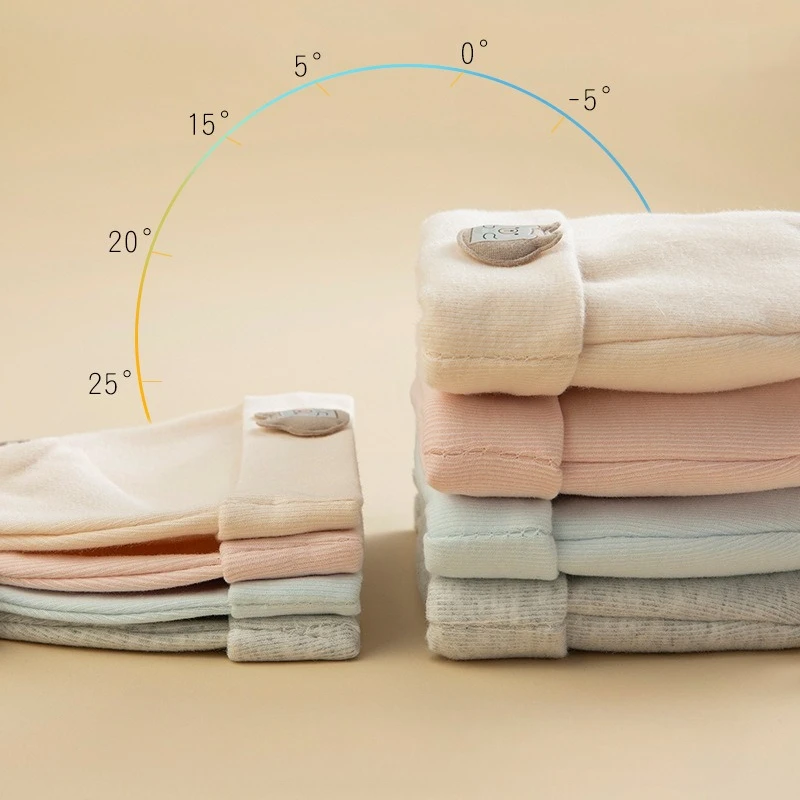 Gorro Fetal para recién nacido, gorros bonitos de oso de dibujos animados para bebé, Jersey de algodón puro grueso y cálido para invierno, gorro para niños y niñas de 0 a 6 meses - imagen 4