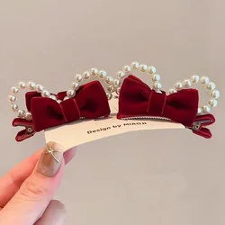 Horquillas de terciopelo para niñas – Lazo 3D con conejito
