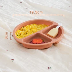 Plato de silicona bebé con dibujos animados – Impermeable