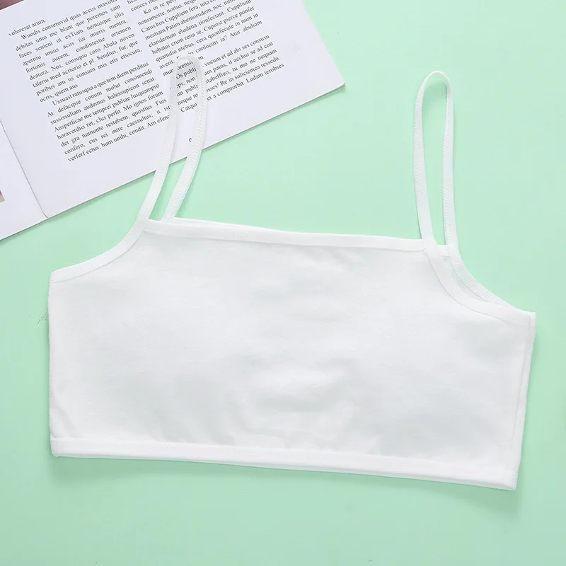 Chaleco de algodón liso sin tirantes para niñas en desarrollo