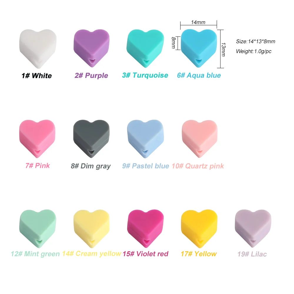 10pcs Heart Mix