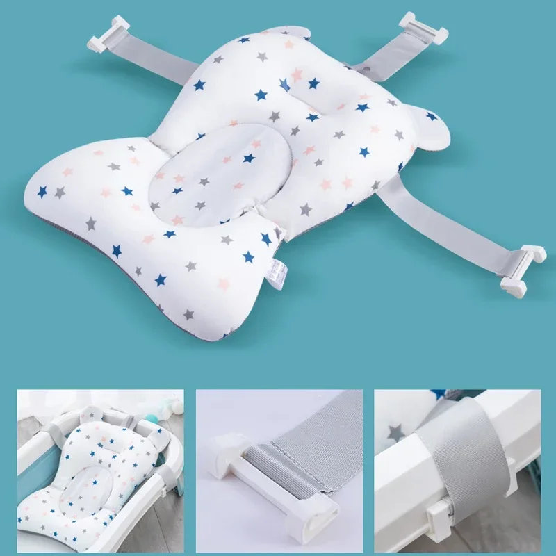 Alfombrilla de soporte para asiento de baño de bebé, almohadilla y silla plegable para bañera, almohada para bañera para recién nacido, cojín corporal suave y cómodo antideslizante para bebé - imagen 5
