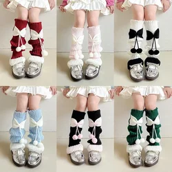 1 par de calcetines sueltos con lazo de moda coreana para niños y niñas, calentadores de piernas con lazo de Lolita para niños, calcetín escolar de algodón suave para primavera y otoño