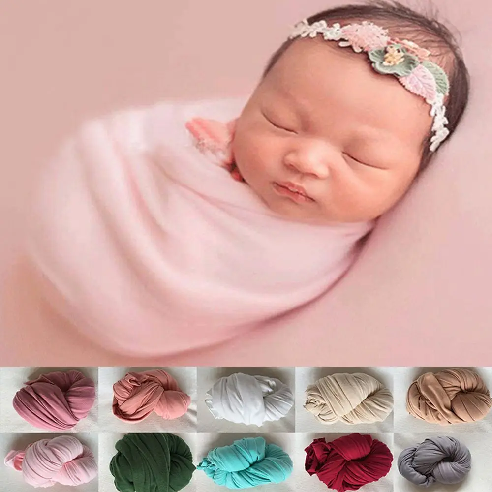 Manta de algodón para fotos de bebé – Fondo elástico newborn - imagen 2