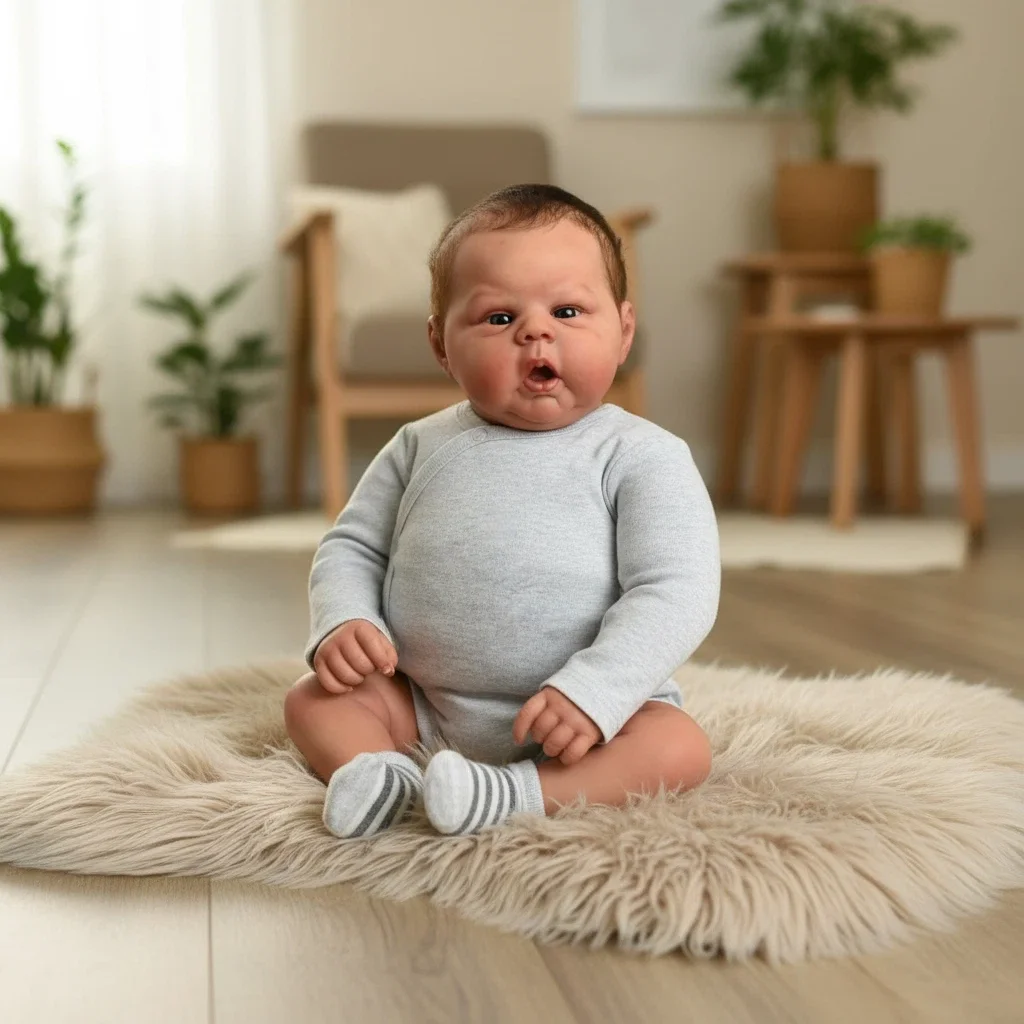 NPK 20 ''pintura a mano piel 3D con venas visibles con pelo de raíz Reborn Gounchi muñeca artística coleccionable para regalo de niños - imagen 3