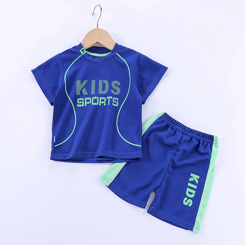 Camiseta para bebé, pantalones cortos, niño y niña, Tops de secado rápido de verano, pantalones, conjunto de ropa de 2 uds., ropa de dormir para niños, ropa deportiva de fútbol - imagen 2