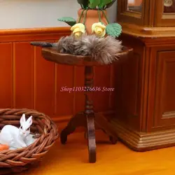 Casa de muñecas en miniatura de madera con muebles para niños