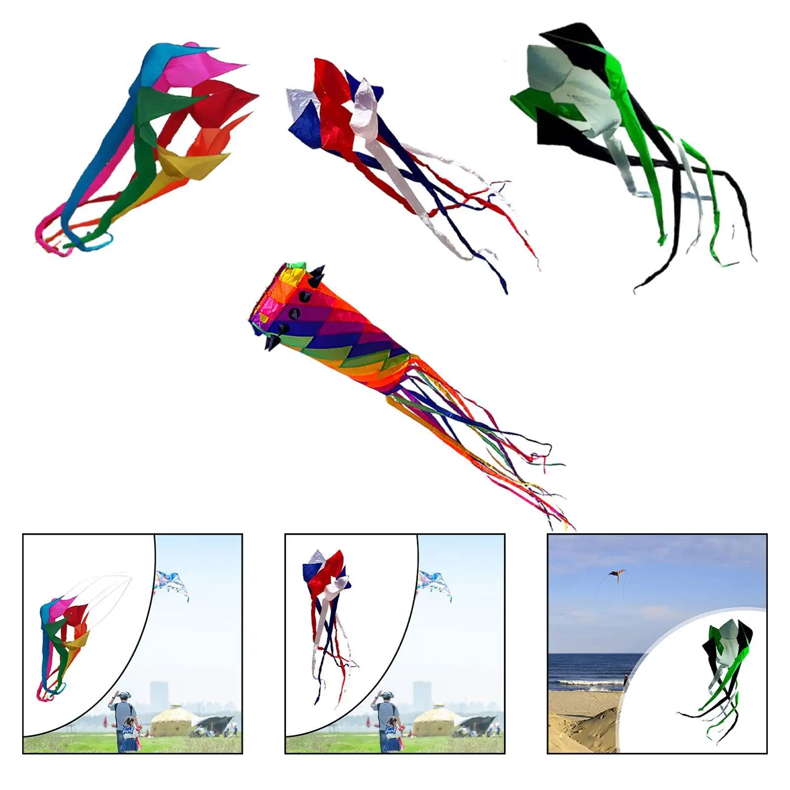 Flyer Kite Sturdy Foldable Decoration Classic Reusable Popular Rotating Tube Kite for Activities Grasslands Sports Outdoor Beach