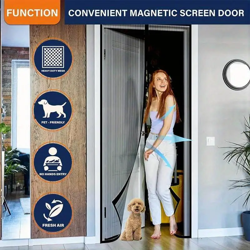 Nueva mosquitera magnética para puerta, cortinas de ventana de 100x210 Cms, cortinas de cierre automático, pantalla, textiles para el hogar y el jardín