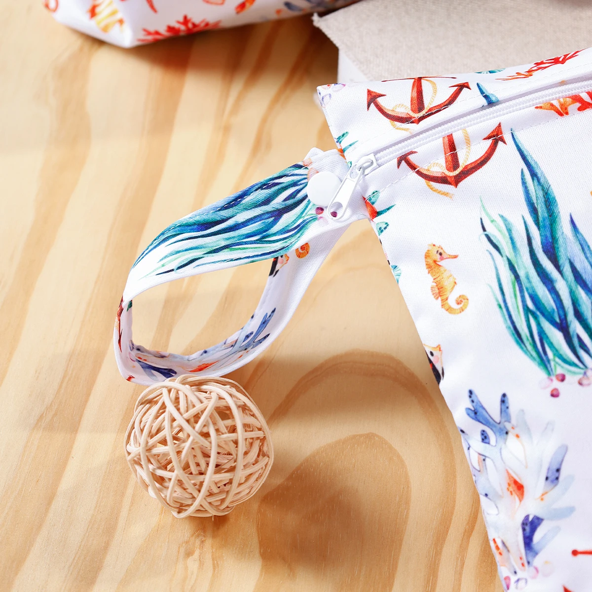 Elinfant 2 uds bolsa de pañales de tela impermeable bolsa húmeda y seca, bolsas de gimnasio lavables para piscina de playa para trajes de baño ropa húmeda - imagen 3