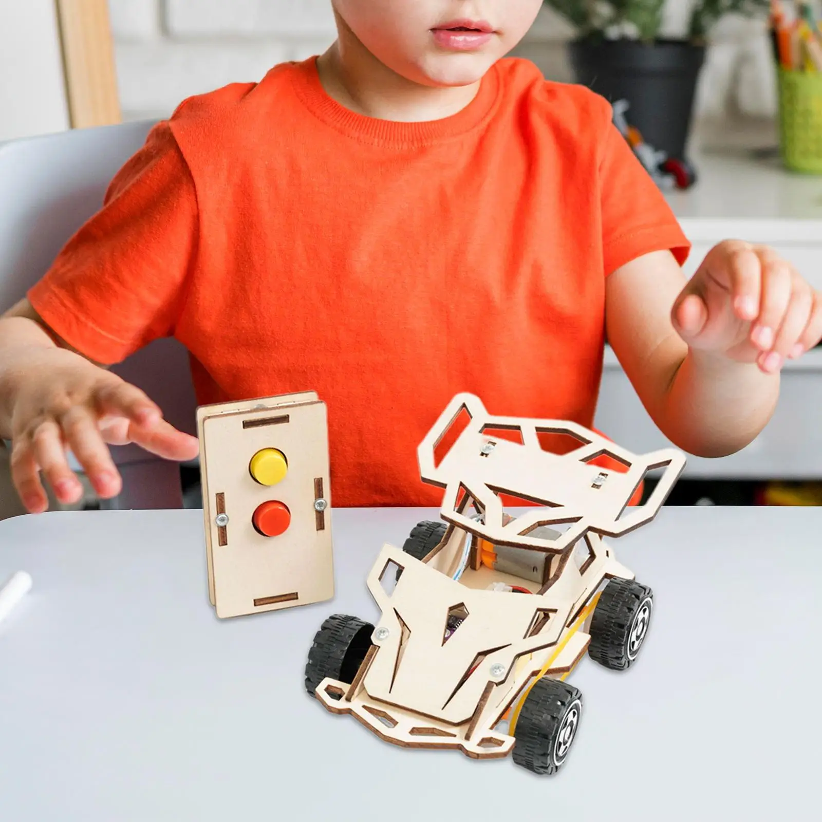 Wooden RC Car Toy Science Kits Control Car DIY Building Toy Wooden 3D Puzzle DIY RC Car RC Toys Physical Experiment for Children Wooden RC Car Toy Science Kits Control Car DIY Building Toy Wooden 3D Puzzle DIY RC Car RC Toys Physical Experiment for Children