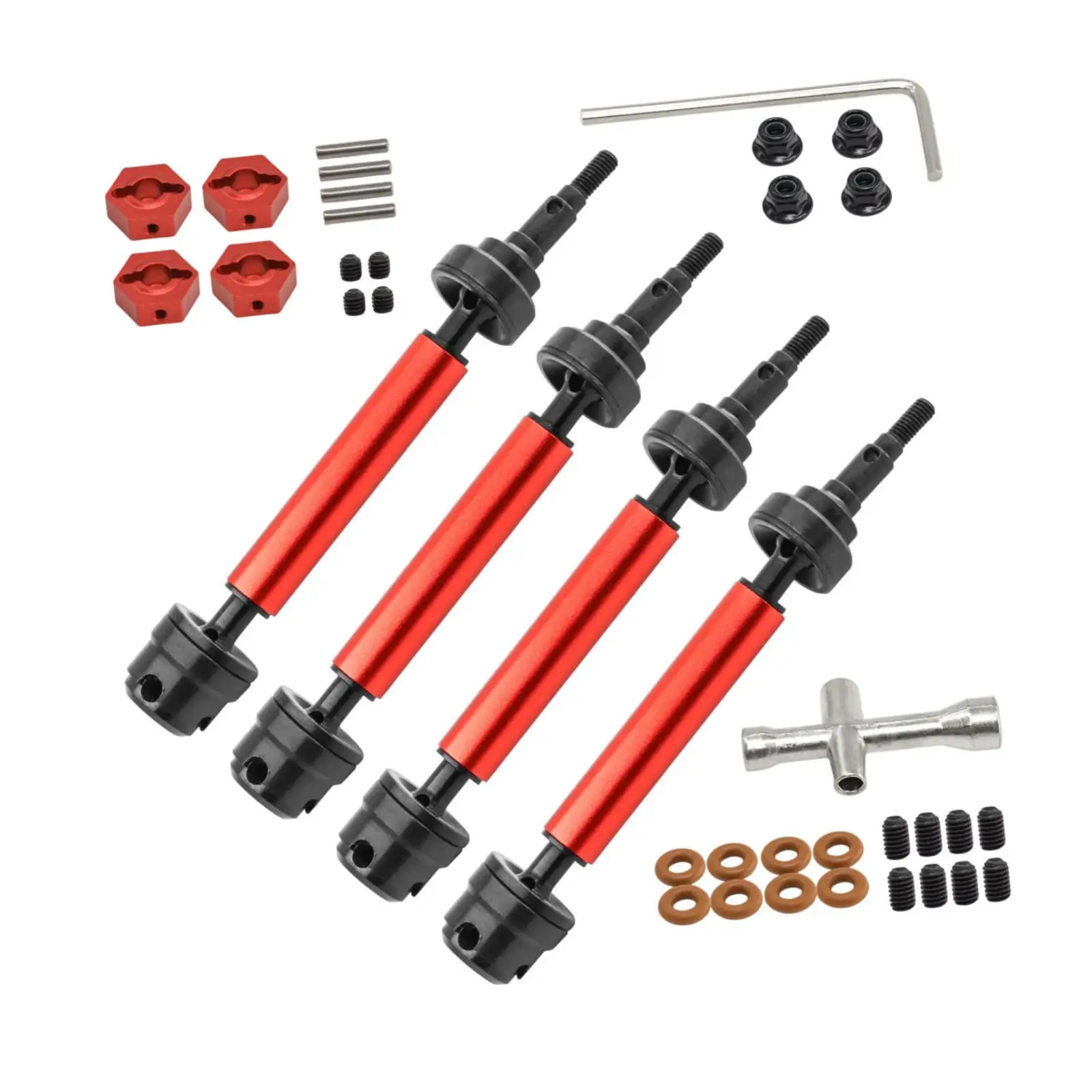 4Pcs CVD Front & Rear Drive Shaft RC Car Upgrades Parts DIY Modified Assembly Drive Shaft Axles for 1:10 Sacle Car Hobby