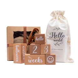 Bloques de madera natural para bebé 12 meses – Regalo primer cumpleaños