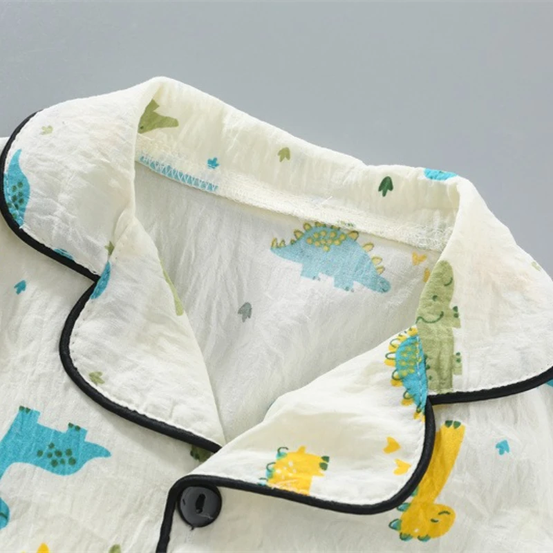 Nueva ropa de verano para bebés, traje para niños, ropa de dormir, camisa de manga corta, pantalones cortos, 2 unids/set, conjunto de ropa para niñas, pijamas infantiles - imagen 5