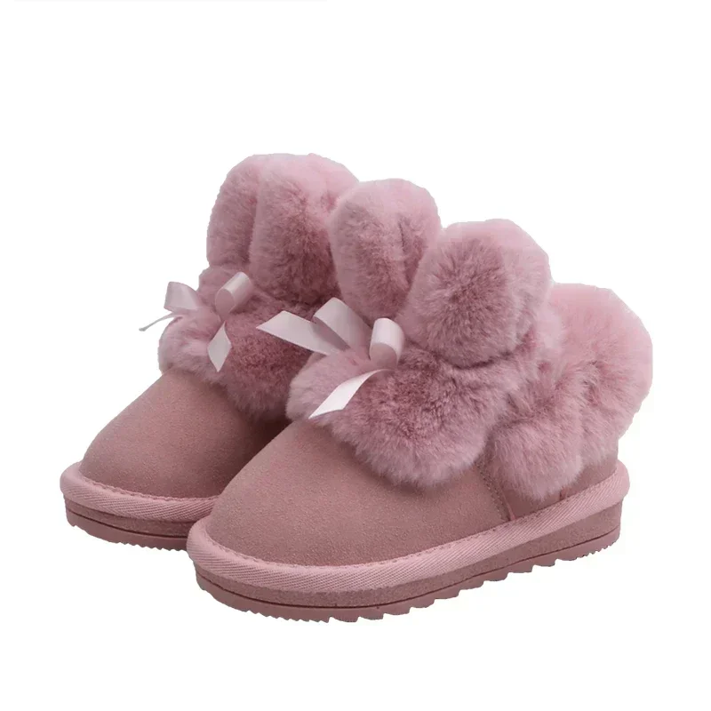 Winter Girls Cotton Shoes Cute Cartoon Plush Warm Children Girls Short Boots Non-slip Shoes Casual Home Shoes - imagen 2