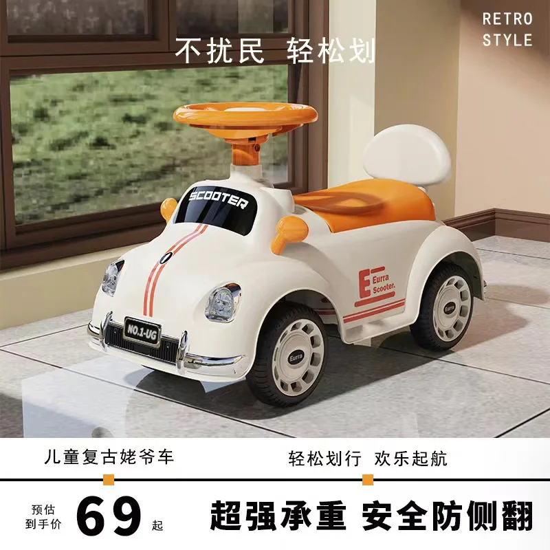 Patinete con música para niños, andador de bebé con equilibrio de cuatro ruedas, andador con música, regalo de cumpleaños - imagen 4