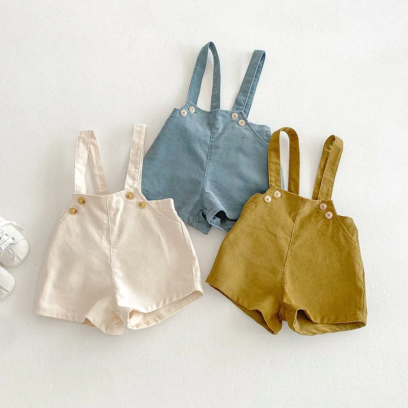 Mono de pana estilo vintage para bebé con cintura elástica