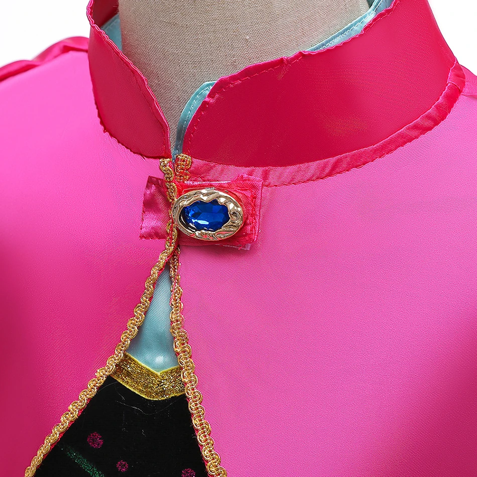 Disfraz de princesa azul con capa tul y falda floral - imagen 3