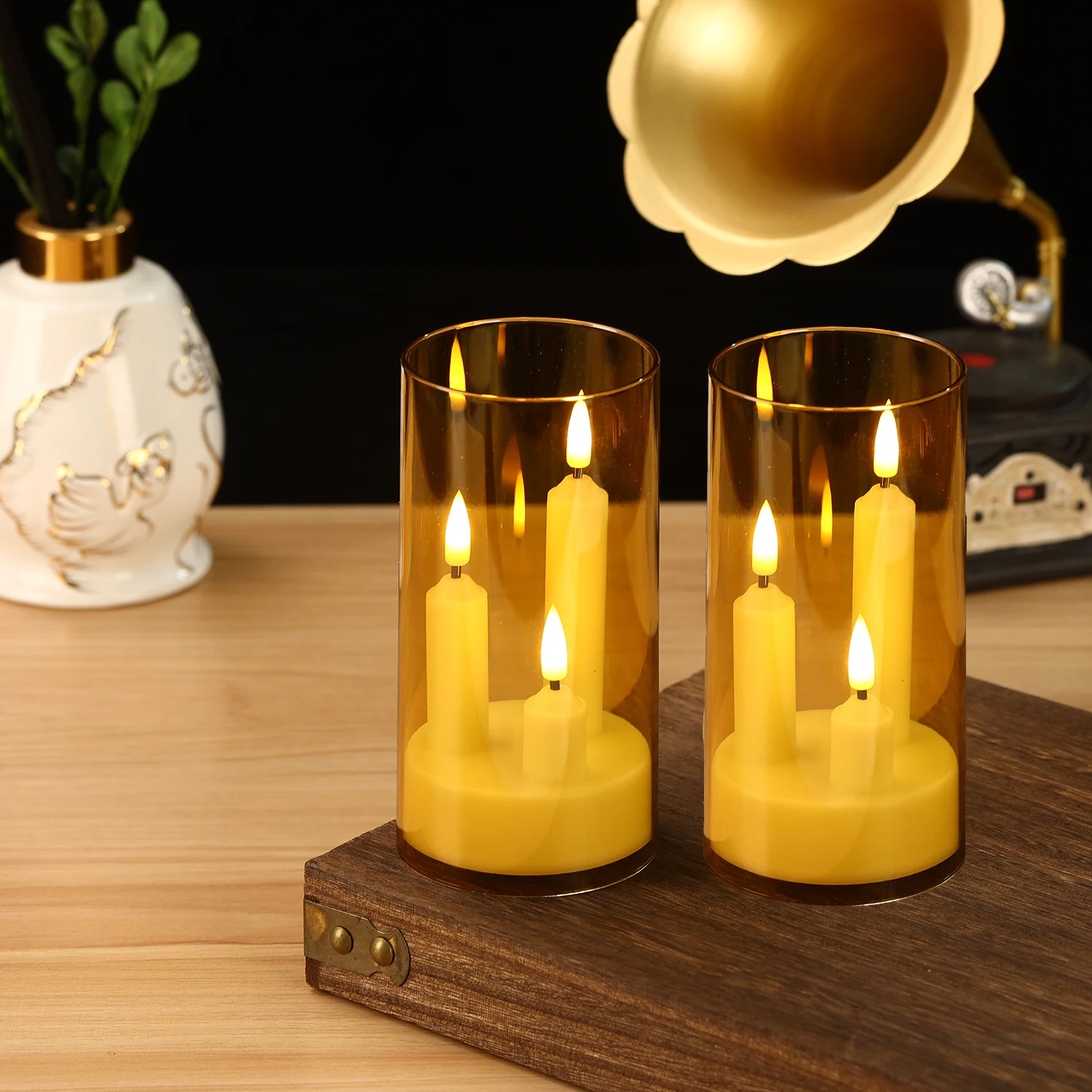 Velas LED sin llama con 3 mechas, velas electrónicas, festivales en casa, decoración de bodas, fiestas navideñas, 2 unidades por juego de velas LED - imagen 4