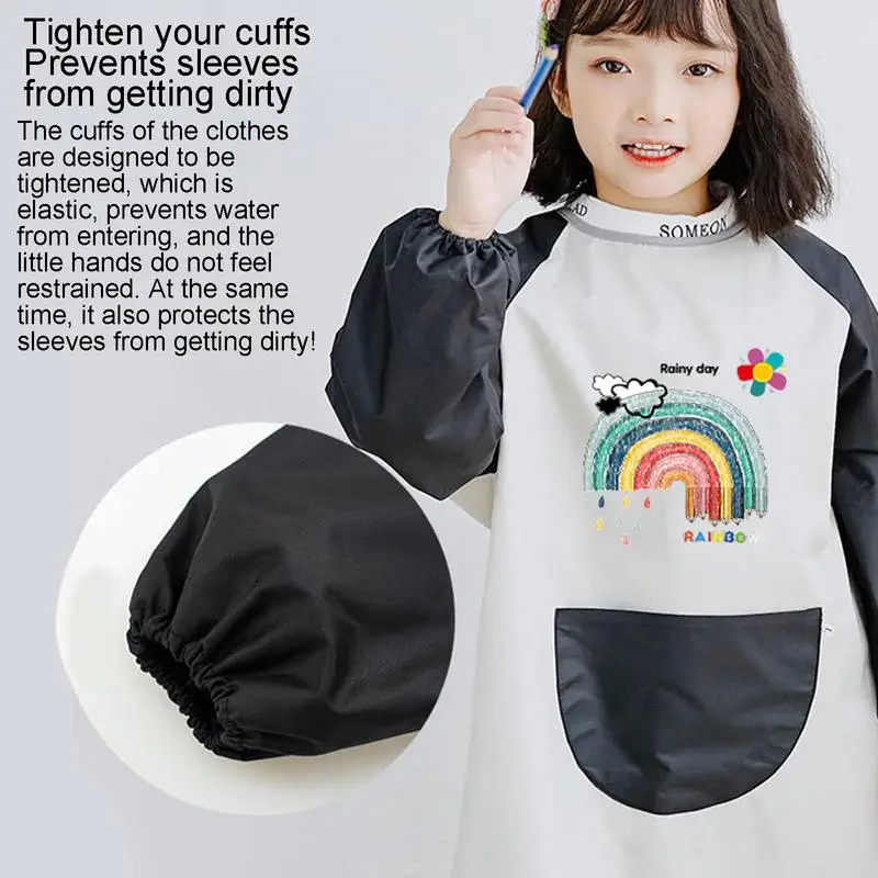 Delantales de pintura para niños pequeños, delantal de arte a prueba de manchas, delantal de pintura para artistas - imagen 4
