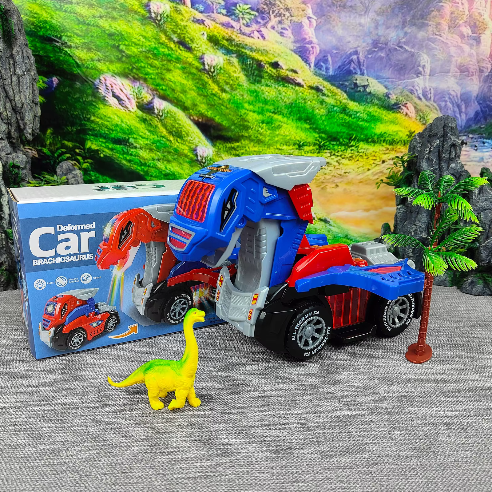 Robot coche dinosaurio 2 en 1 con luz y música – Juguete educativo - imagen 3