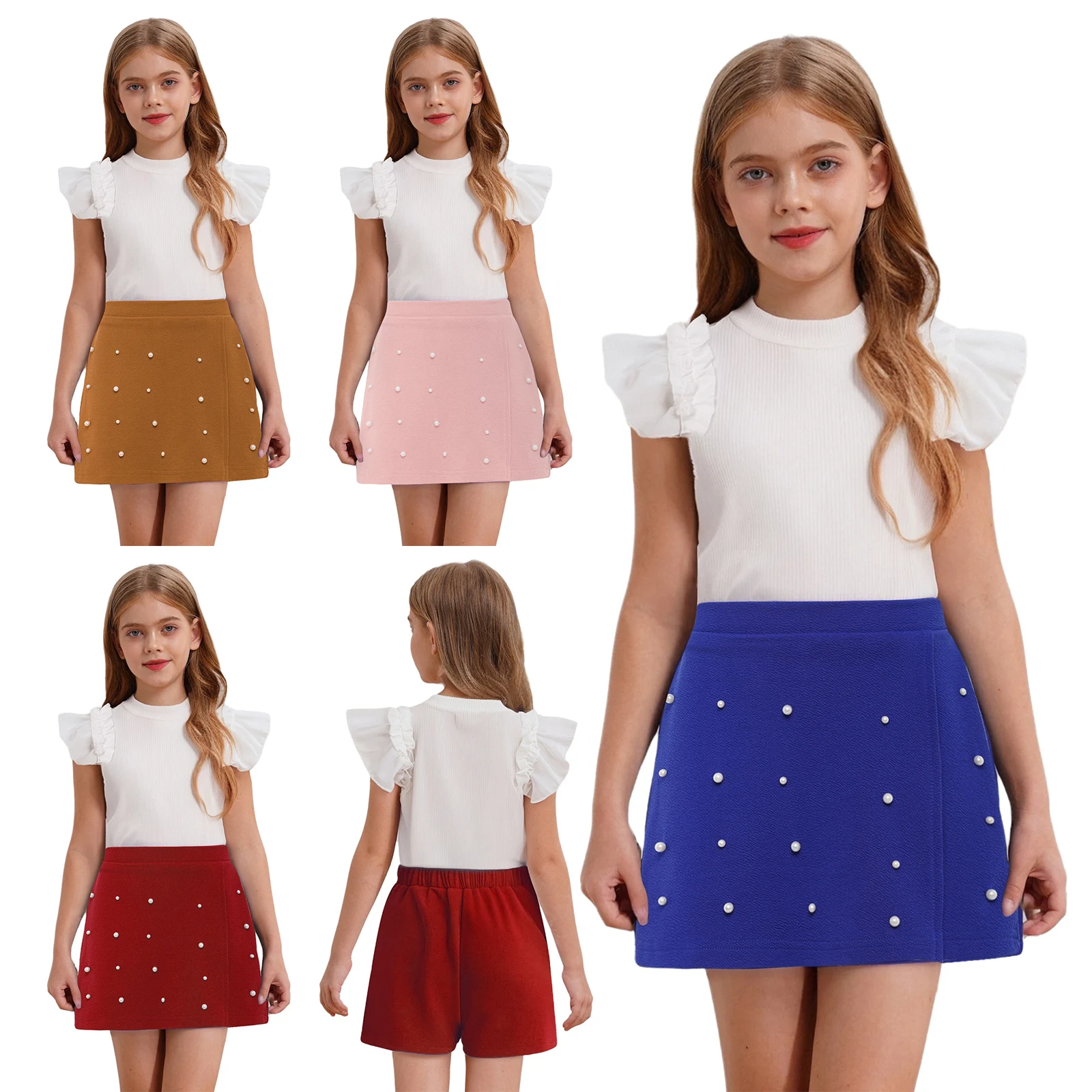 Conjunto de verano para niña: top y falda culotte - imagen 5