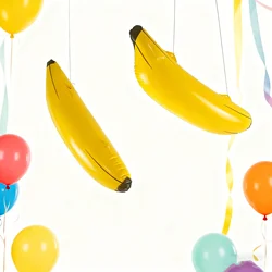 1 plátano inflable: decoración llamativa para cumpleaños/fiestas/reuniones navideñas, plátano inflable portátil y reutilizable