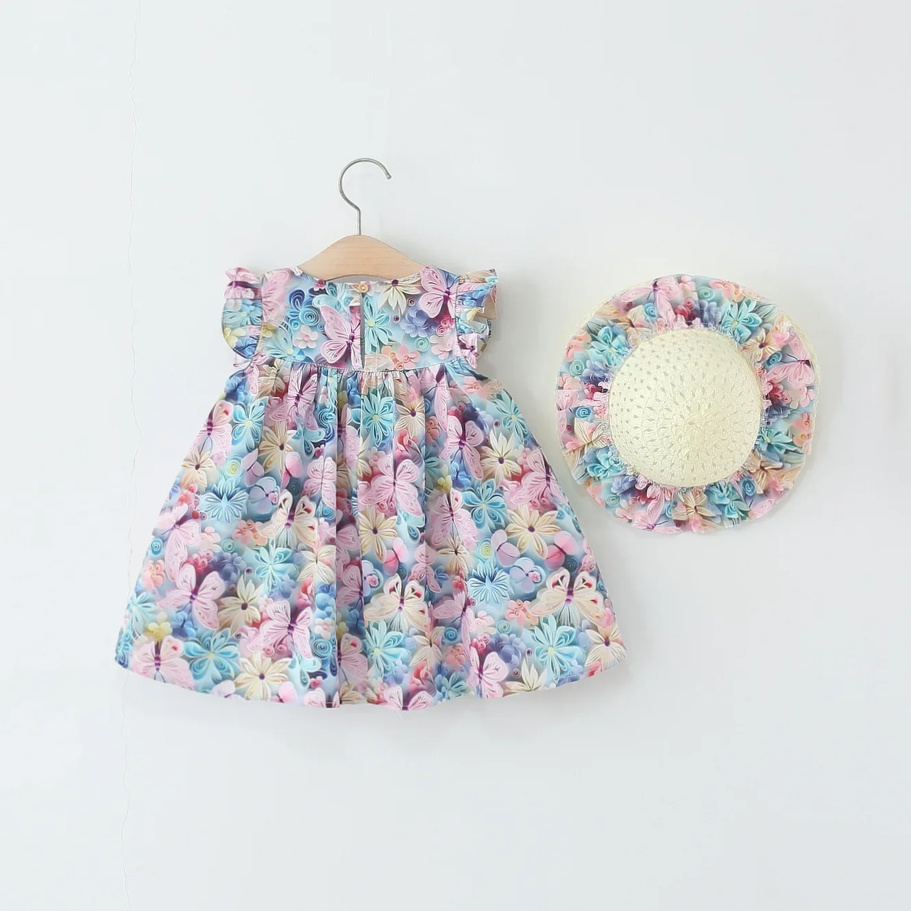 Vestido princesa sin mangas para niñas – Estampado floral de verano