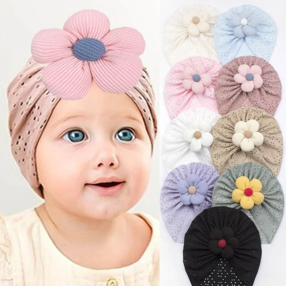 Gorro de verano floral transpirable y elástico para bebé niña - imagen 3