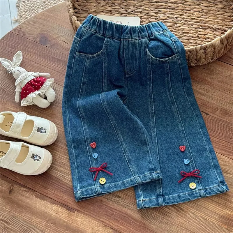 Pantalones vaqueros de pierna recta para niñas – Casuales y modernos