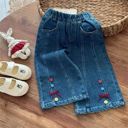 Pantalones vaqueros de pierna recta para niñas – Casuales y modernos