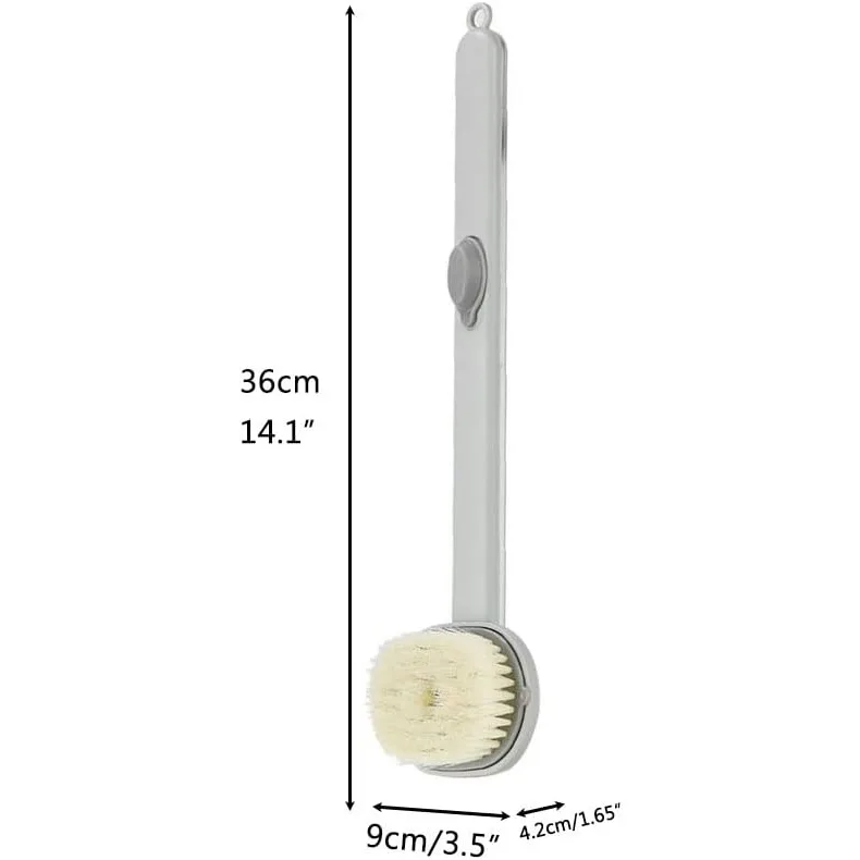 Cepillo de baño líquido de mango largo, depurador de baño corporal desmontable multifuncional, cepillo de baño con esponja de ducha corporal - imagen 4