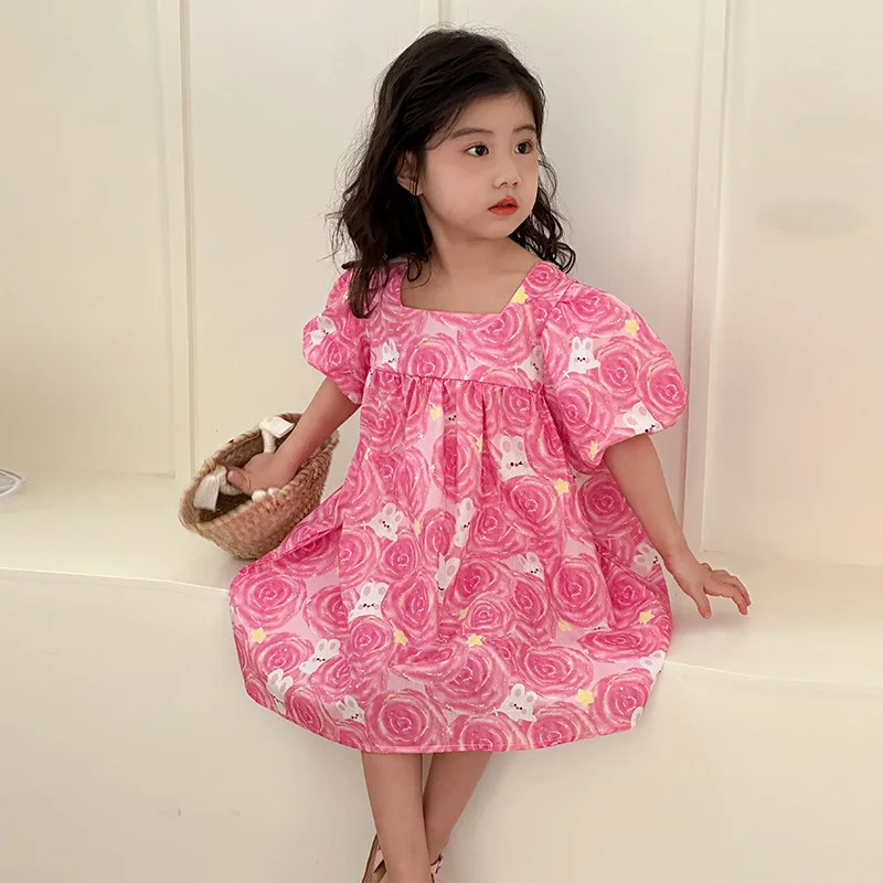 Vestido de manga corta con flores para niña – Boutique infantil - imagen 5