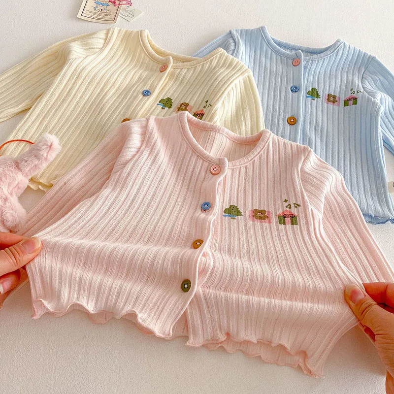 MILANCEL nueva primavera niños cárdigan 0-5T niños lindos botones coloridos suéter chaqueta niñas dulce abrigo - imagen 4