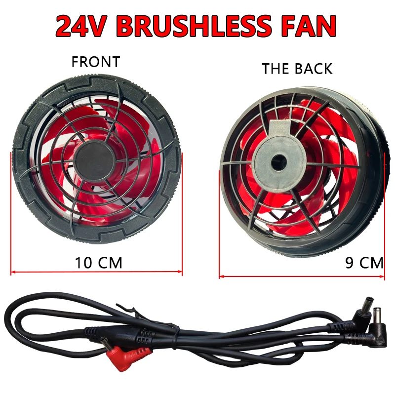Hombres al aire libre verano USB ventilador eléctrico chaquetas de refrigeración nueva generación 19 24V ventilador de aire acondicionado con Cable ventilador de aire acondicionado - imagen 5