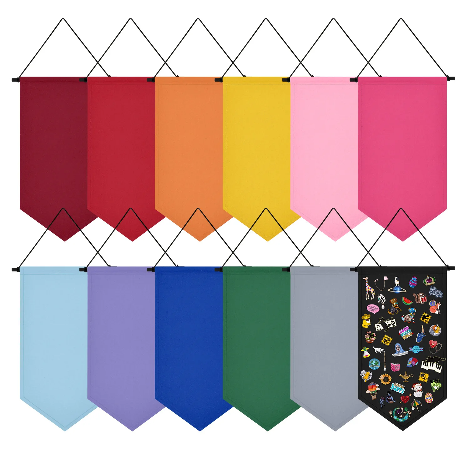 Paño de almacenamiento de insignias, tablero de colección, broche, medalla, exhibición, colgante, almacenamiento Ins colorido, tela colgante, broche largo, almacenamiento colgante