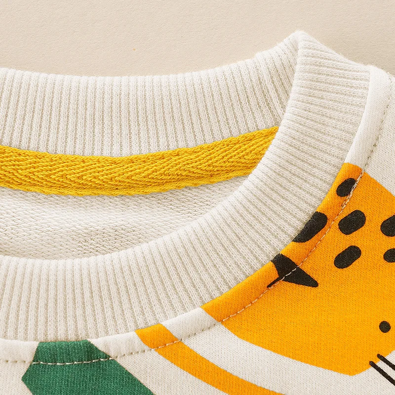 Sudadera informal para niños y niñas, jersey tejido de otoño para niños, nuevo diseño, ropa para niños, jersey de cuello redondo de algodón estampado - imagen 4