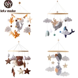 Móvil musical de madera con animales para cuna