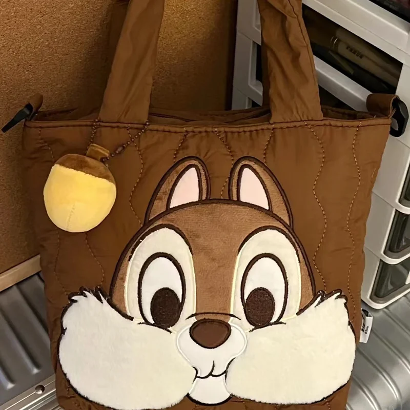 Disney-Bolso de mano de gran capacidad de Anime Chip & Dale, bolso de hombro de viaje para estudiantes universitarios, bolso cruzado de dibujos animados, regalo para niñas, Invierno - imagen 5