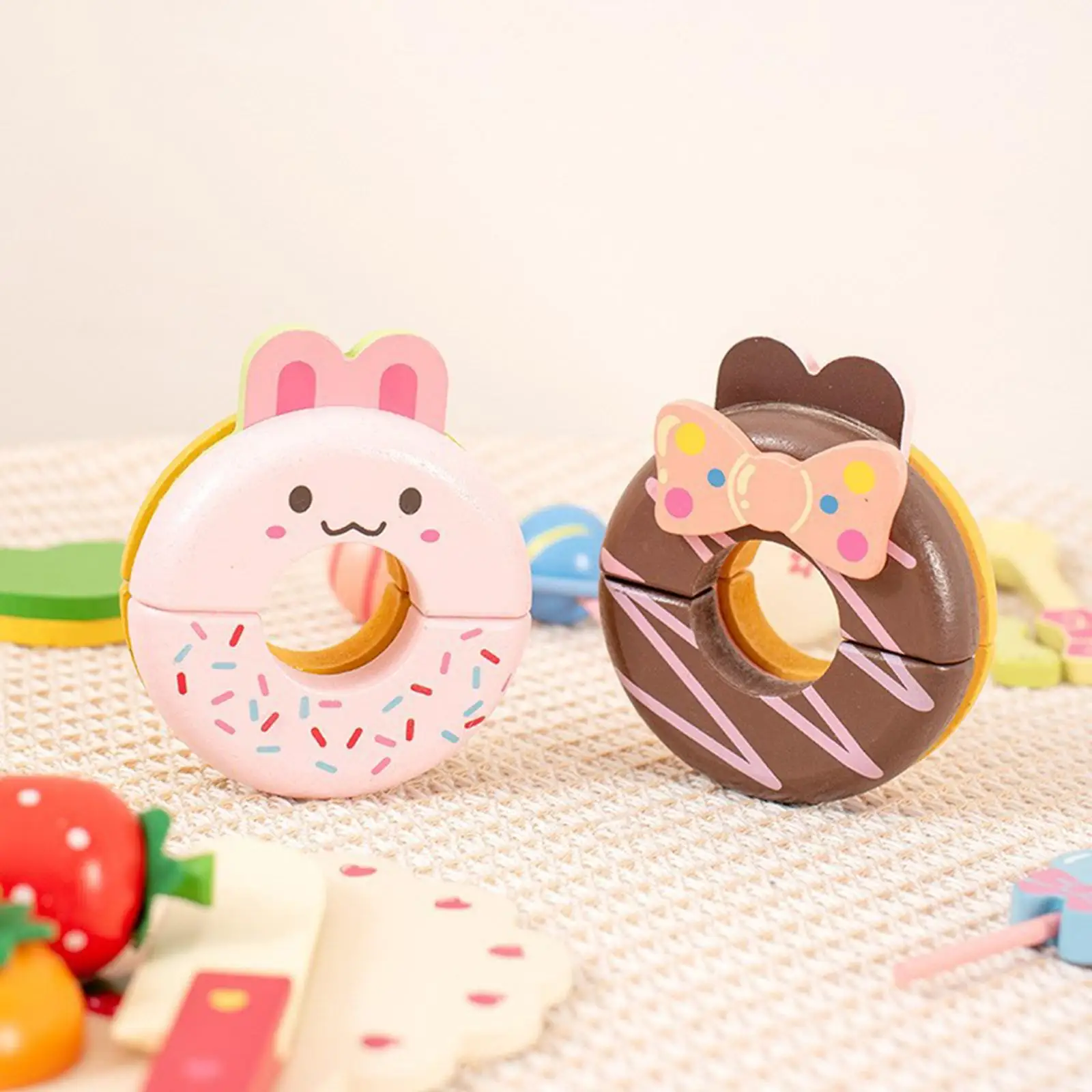 Wooden Play Kitchen Toys with Storage Box Tableware Set Afternoon Tea Set for Party Favors Boys 3+ Years Old Children Kids
