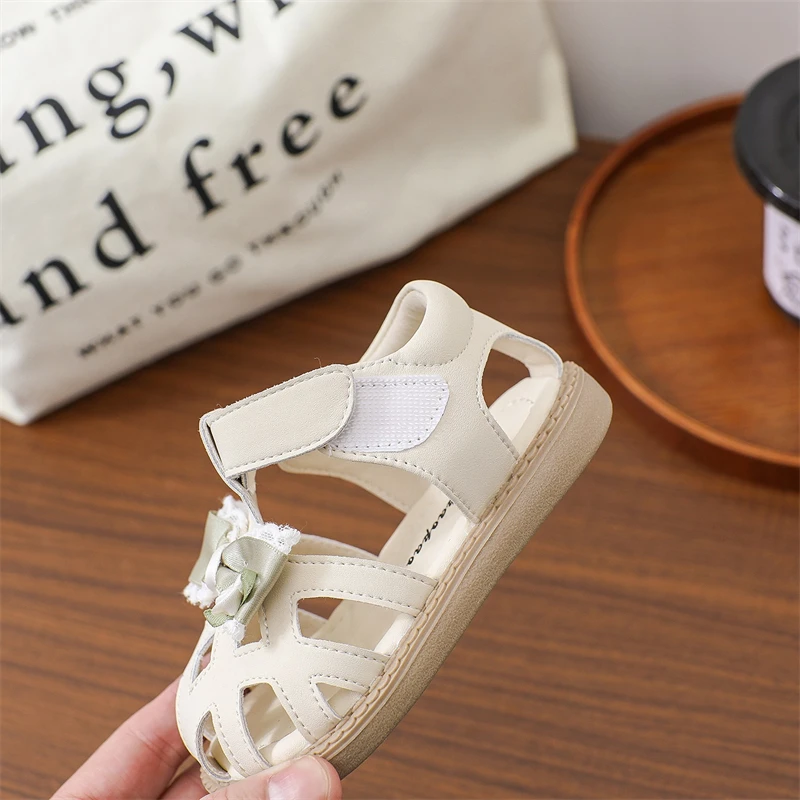 Sandalias para niñas, zapatos de playa de verano para niños, sandalias antideslizantes de suela blanda para bebés, zapatos de princesa florales con recortes de encaje para niños - imagen 5