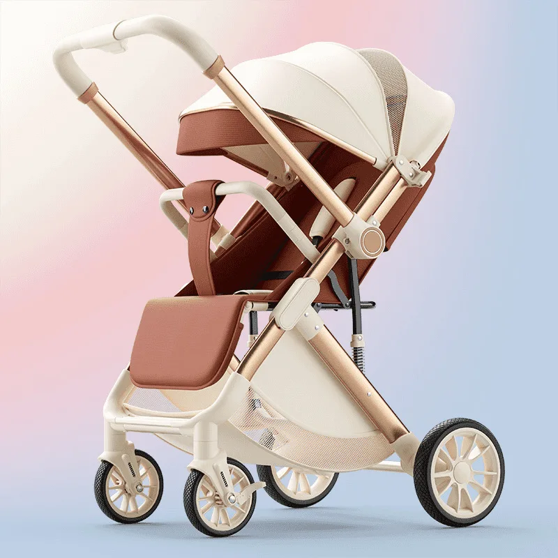 Cochecito de bebé, cochecito plegable ligero, herramienta para caminar de bebé bidireccional, venta al por mayor transfronteriza, paisaje alto