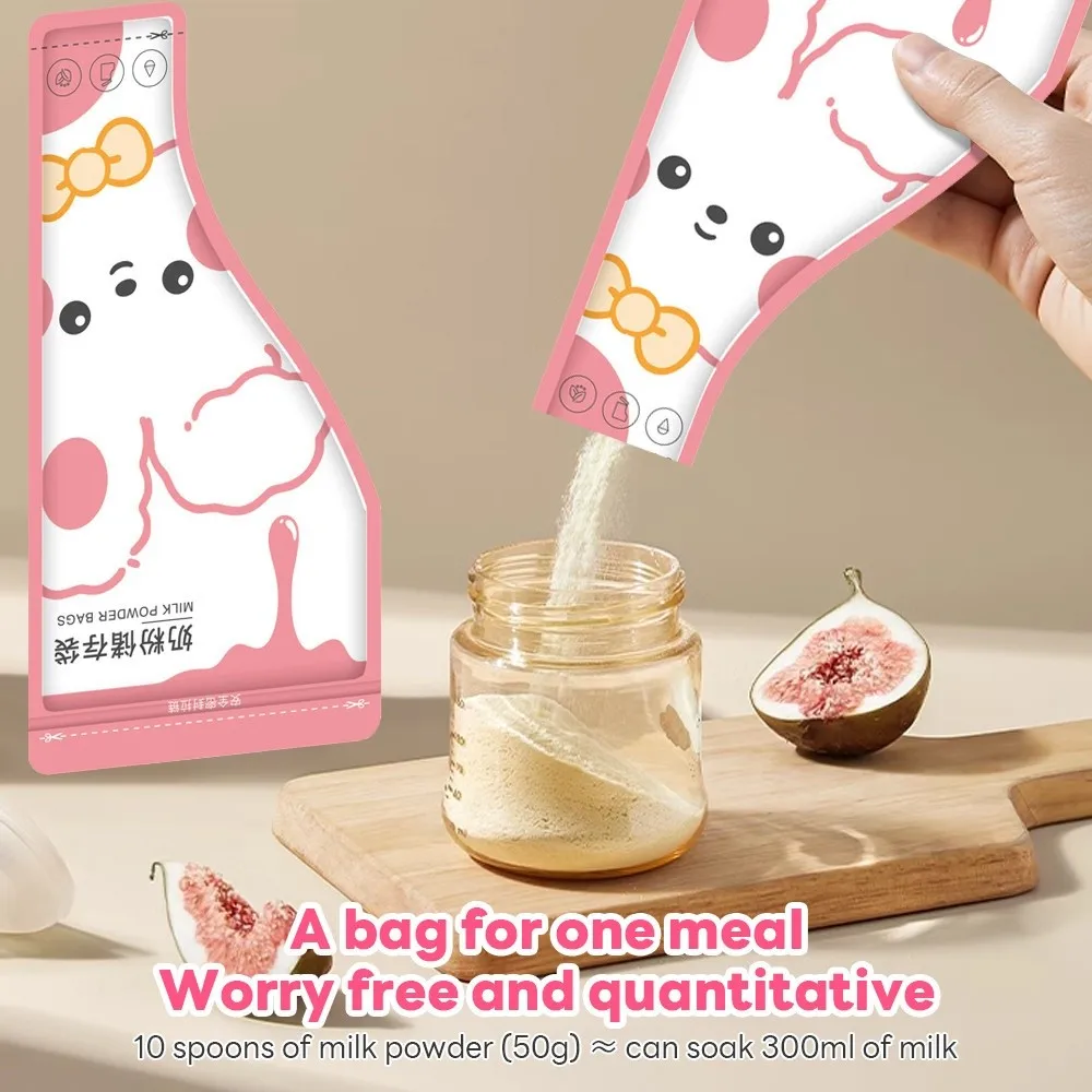 30 Uds nueva bolsa de leche en polvo desechable de doble sellado bolsa de almacenamiento de leche de dibujos animados a prueba de fugas bolsa de leche a prueba de fugas uso de viaje - imagen 4