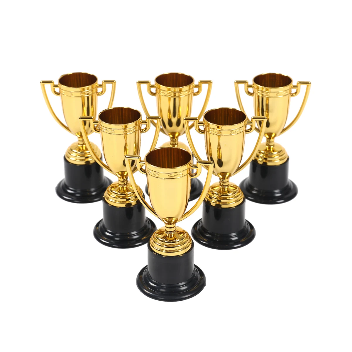 Mini taza de recompensa dorada de plástico, medallas, taza de premio, juguetes educativos para edades tempranas, regalos de fútbol, trofeos pequeños exquisitos de escuela secundaria, 12 Uds.