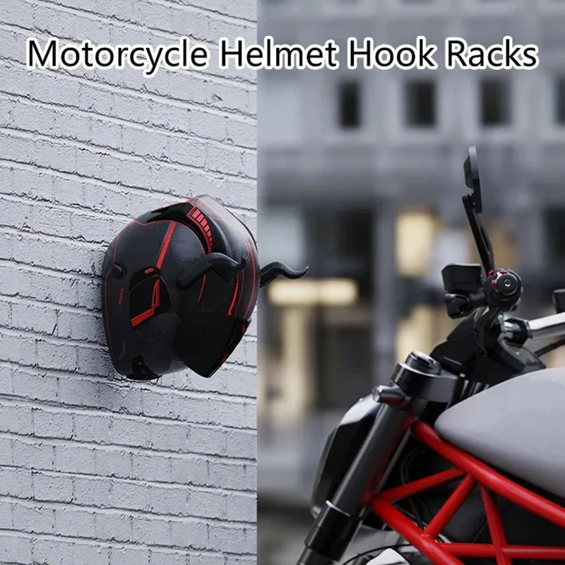 Soporte multiusos para casco, gancho sin taladro montado en la pared, estante para casco de bicicleta eléctrica para motocicleta, colgador de almacenamiento para casco de seguridad, 2 uds.