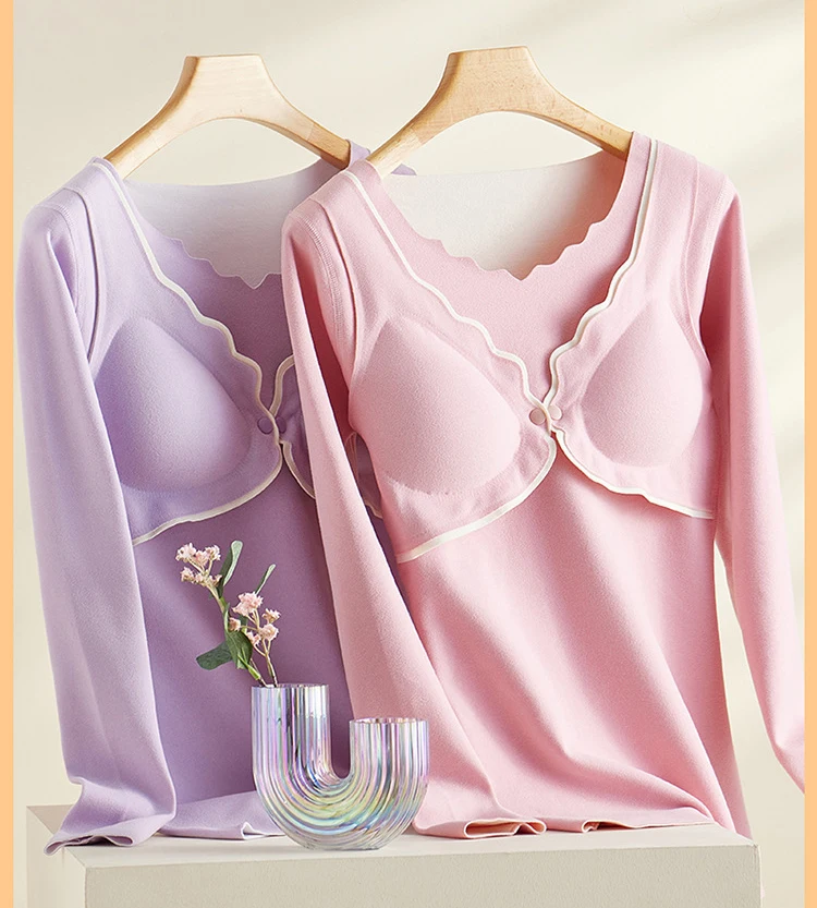 Conjunto de pijamas de ropa de maternidad, ropa de casa posparto, Tops de lactancia, ropa de otoño para mujeres embarazadas con almohadillas para el pecho - imagen 2